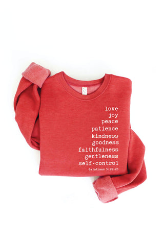 THE FRUIT OF THE SPIRIT Graphic Sweatshirt: WHITE HEATHER / L OAT COLLECTIVE