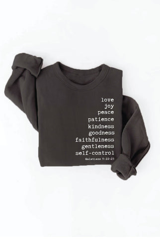 THE FRUIT OF THE SPIRIT Graphic Sweatshirt: WHITE HEATHER / L OAT COLLECTIVE