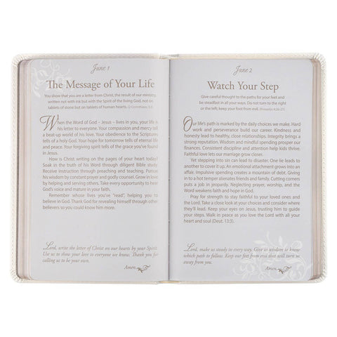 Devotional for Mr. & Mrs. White Faux Leather Christian Art Gifts
