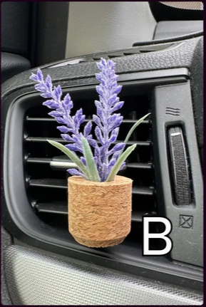 Plant Car Vent Clip Air Freshener Diffuser (Reusable): Beach Linen / B Vroom Blooms
