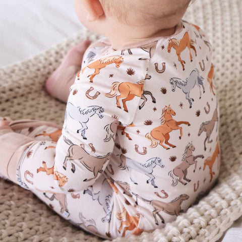 P's Ponies Convertible Zip Romper: 3-6 months Caden Lane