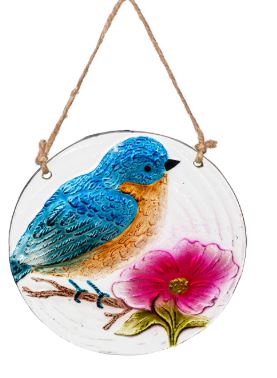 HAND-PAINTED ROUND BIRD SUNCATCHER CDU, 4.5" Evergreen Enterprises