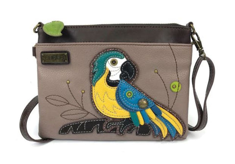 Mini Crossbody - Blue Parrot - Warm Gray Chala Handbags