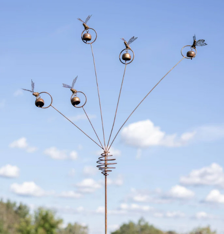 BUTTERFLIES & BELLS GARDEN STAKE - FLAMED Ancient Graffiti