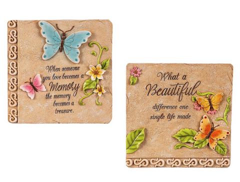 Memorial Butterfly Square Garden Stone, 11"L x 11" Evergreen Enterprises