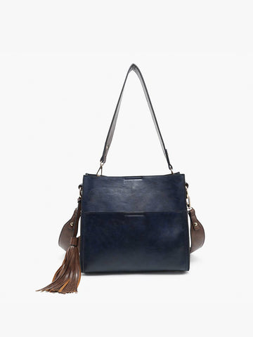 M1867 Lyla 2-in-1 Bucket Bag w/ Guitar Strap: Camel/Coffee Jen & Co.