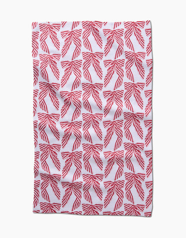 Striped Bows Tea Towel Geometry