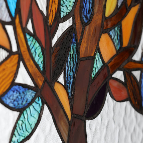 18"H Marely Multicolor Mystical Tree Window Panel River of Goods