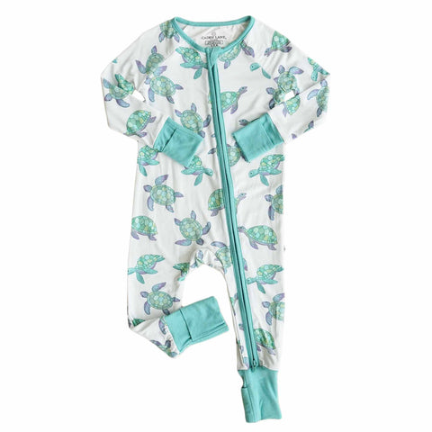 Convertible Zip Rompers for Girls: Midnight Meadow / 3-6 months Caden Lane