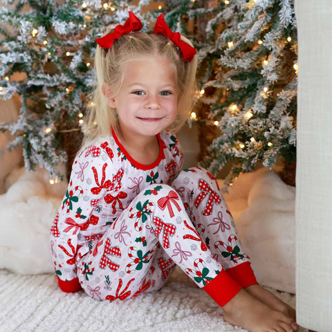 Bow What Fun Two Piece Pajama Set: 5/6 Caden Lane