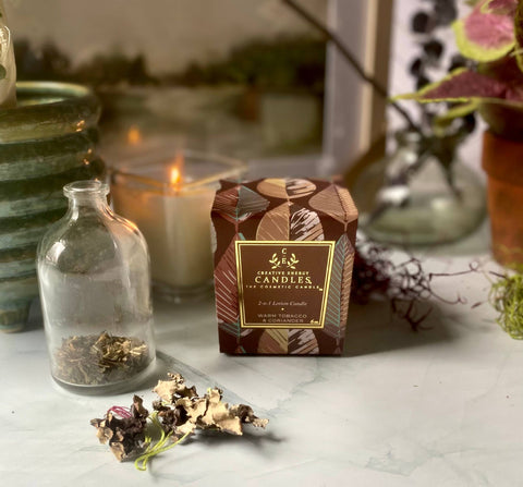 Warm Tobacco & Coriander: 2-in-1 Soy Lotion Candle: Large - 10 oz Creative Energy Candles