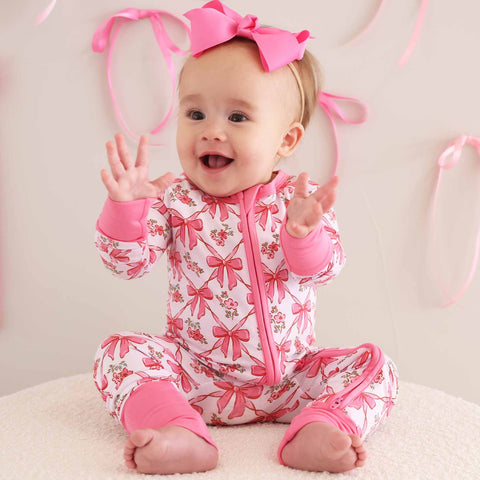 Convertible Zip Rompers for Girls: Midnight Meadow / 3-6 months Caden Lane