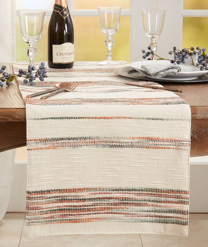 Stripe Runner - Cotton-Blend Material: Multi / 16"x72" Saro Lifestyle