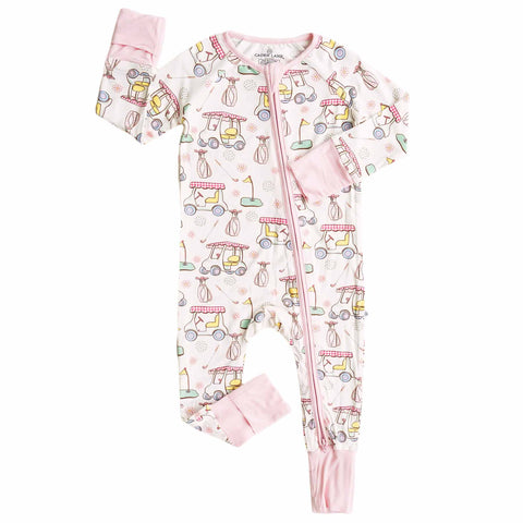 Convertible Zip Rompers for Girls: Midnight Meadow / 3-6 months Caden Lane