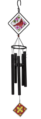 Avria Wind Chime, Hand Tuned, Stained Glass Cardin Evergreen Enterprises