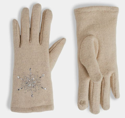 Christmas Snowflake Touchscreen Gloves - Cream TGB Brands