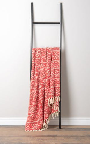Woven Red Snowflake Throw Ganz