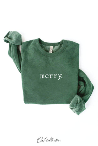 MERRY. Graphic Sweatshirt  : DARK H.SAGE / L OAT COLLECTIVE