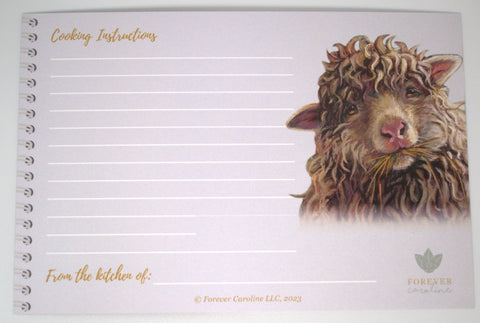 Recipe Cards Gift Set w/ Fluffy Sheep Artwork | 8 Cards Forever Caroline LLC