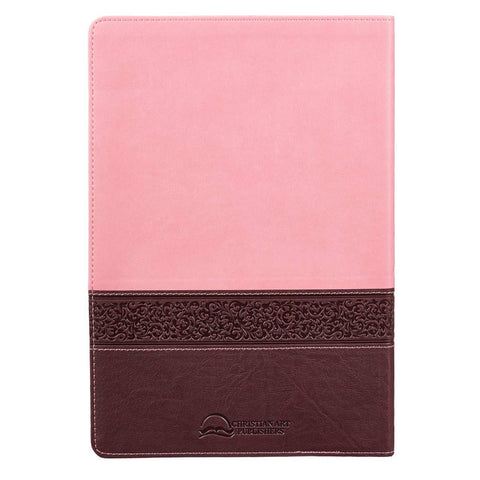 KJV Bible Thinline LP Faux Leather, Brown/Pink Christian Art Gifts