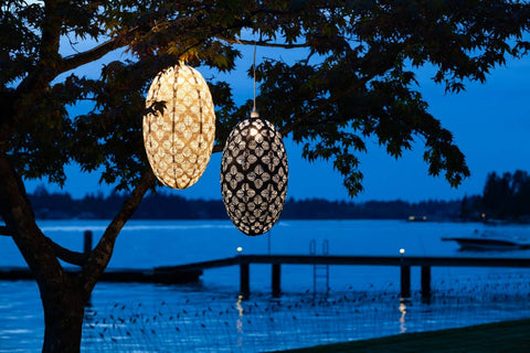 Stella Nova Outdoor Pendent Light- Geo Palm 22" Midnight Allsop Home & Garden