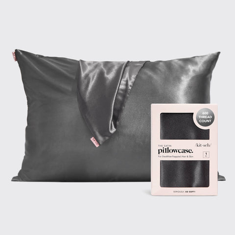 Satin Pillowcase - Charcoal KITSCH