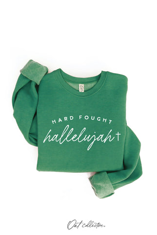HARD FOUGHT HALLELUJAH Graphic Sweatshirt : VINTAGE WHITE LONG SLEEVE / M OAT COLLECTIVE