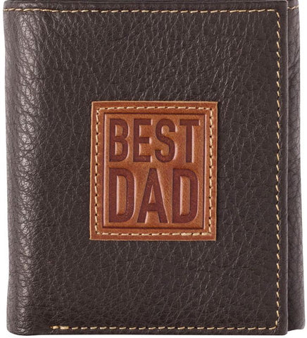 Wallet Leather Brown/Tan Best Dad Christian Art Gifts