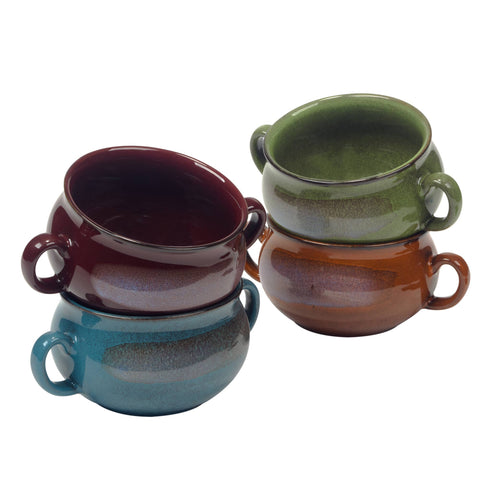 Stoneware 24oz Reactive Glaze Set of 4 Soup Crocks Certified International