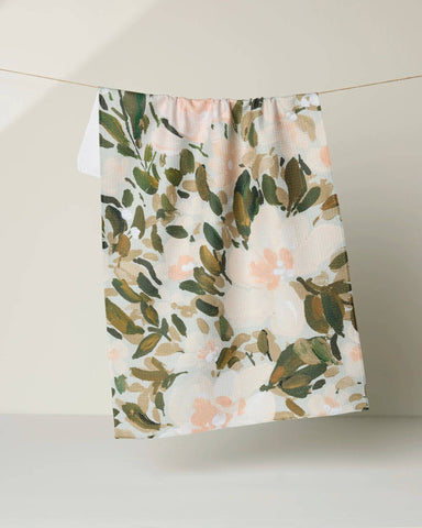Painted Blossoms Tea Towel Geometry