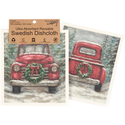 Red Truck Swedish Cloth Set Primitives by Kathy
