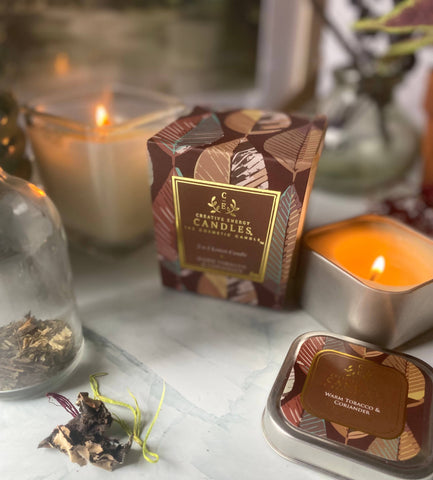 Warm Tobacco & Coriander: 2-in-1 Soy Lotion Candle: Medium - 6 oz Creative Energy Candles