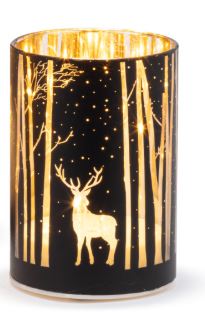 Silver Deer in Forest LED Hurricanes