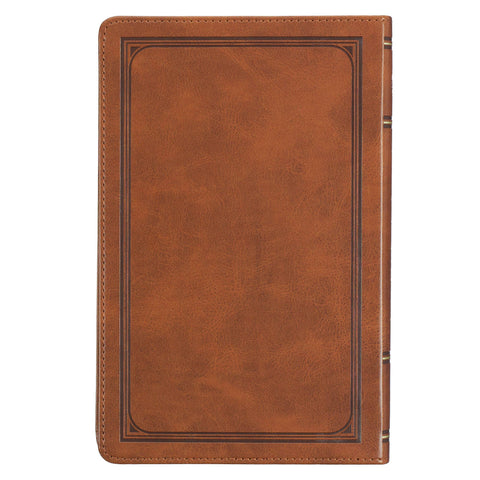 KJV Bible Deluxe Gift Faux Leather, Tan Cross Christian Art Gifts