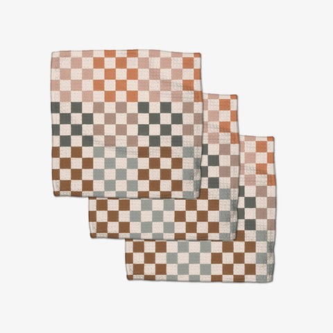 Autumn Checkers Dishcloth Set Geometry