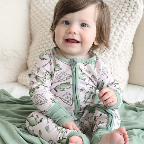 Bass Buddies Convertible Zip Romper: 6-12 months Caden Lane