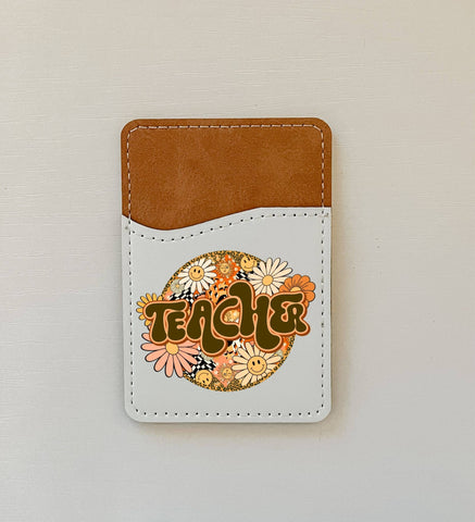 Groovy Teacher Leather Card Holder Olivia + Rose