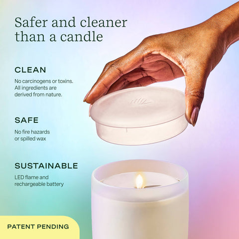 Flameless Candle Diffuser - Frosted Glass (Cream) Lifelines