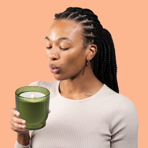 Flameless Candle Diffuser - Olive Ribbed Lifelines