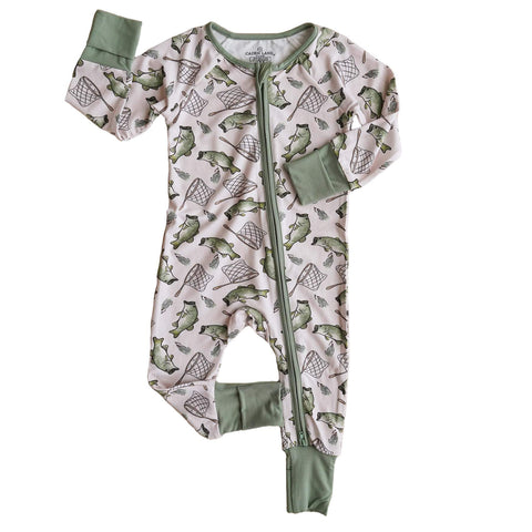 Bass Buddies Convertible Zip Romper: 0-3 months Caden Lane
