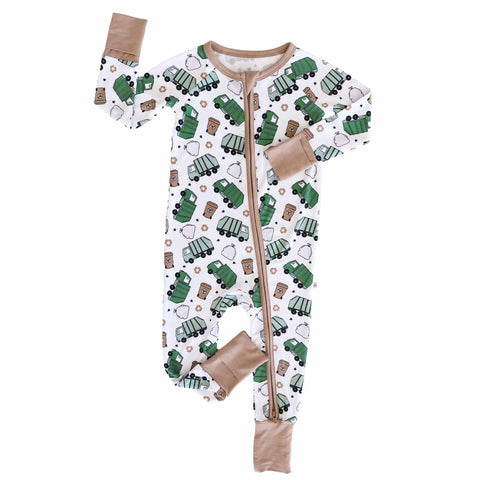 Clean Up Crew Convertible Zip Romper: 0-3 months Caden Lane