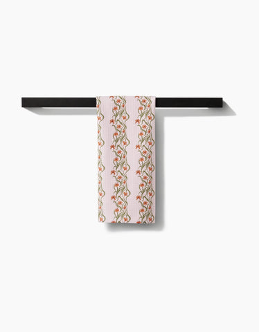 Floral Fall Stripe Tea Towel Geometry