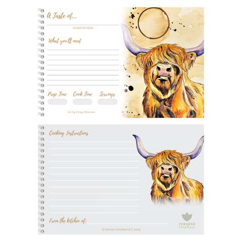 Highland Cow Recipe Card Gift Set | 8 Cards | Farm & Western Forever Caroline LLC