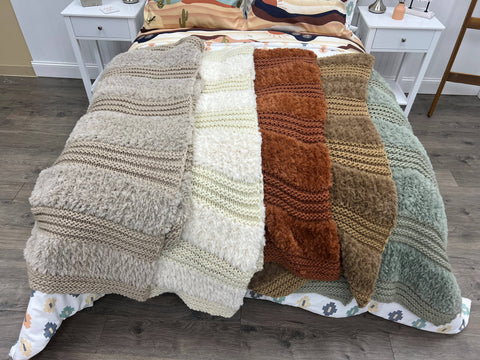 Throw/Blanket - Plush Knit 50x60": Ivory American Heritage Textiles