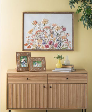 Framed Embossed Wildflower Wall Decoration Ganz