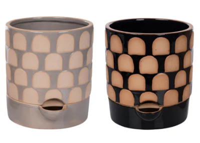 Self-Watering Planter Etched Design Transpac