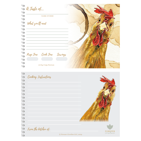 Recipe Cards Gift Set w/ Original Chicken Artwork | 8 Cards Forever Caroline LLC