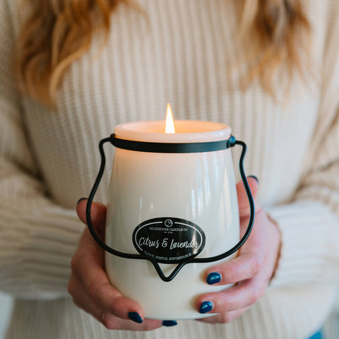 22 oz Butter Jar Candle: Citrus & Lavender Milkhouse Candle Company