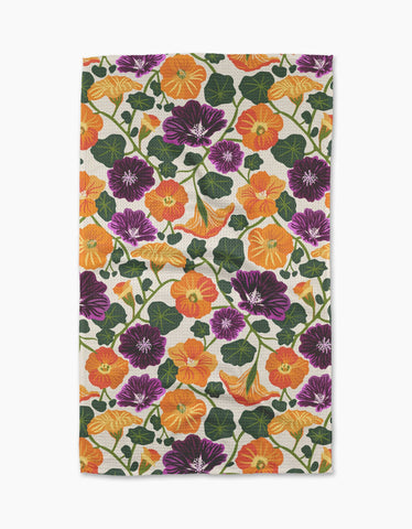 Nasturtium Garden Tea Towel Geometry