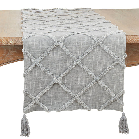Diamond Tufted Runner: Grey / 16"x72" Saro Lifestyle